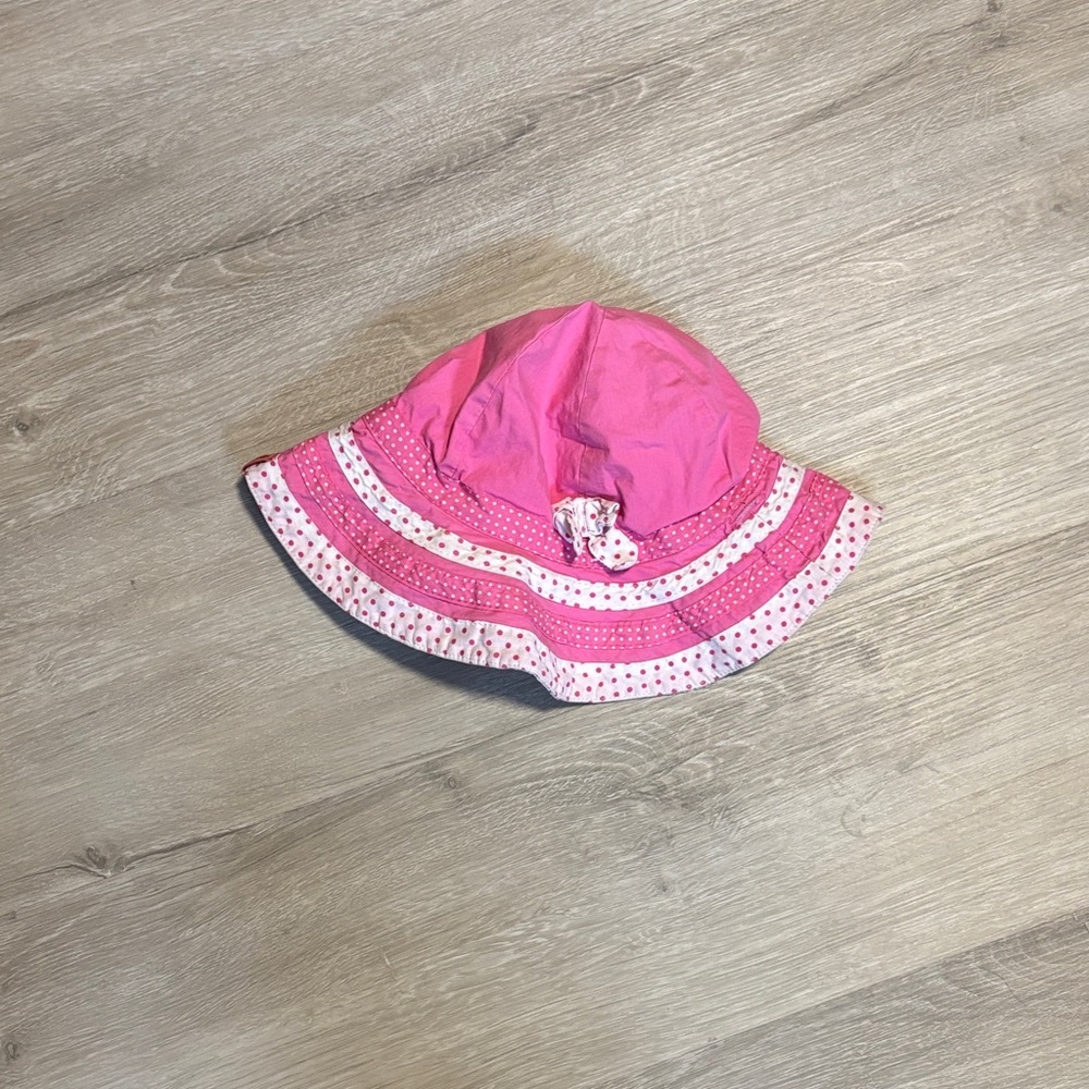 Pink Polka Dot Kids Sun Hat